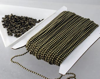Antike Messing Finish Kugelkette, überzogene Messingkette für die Schmuckherstellung:, 1,5 mm Schmuckherstellung 32 Fuß - Massenspule - 1,5 BALL