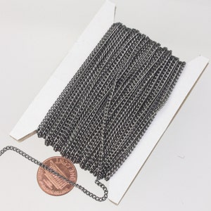 10 ft spool of Gunmetal Plated SOLDERED sturdy curb chain 2.1mm SOLDERED link Ship from California USA 2.1S image 2