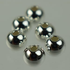 Sterling Silver Spacer Beads: Seamless Round Ball (2mm - 5mm)
