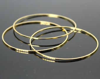 10 pcs Gold Ring Circle - 50mm x 1.2mm (2 inch) - 24K Gold Plated Ring Circle Link Connector Closed Jump Rings - ship from California USA