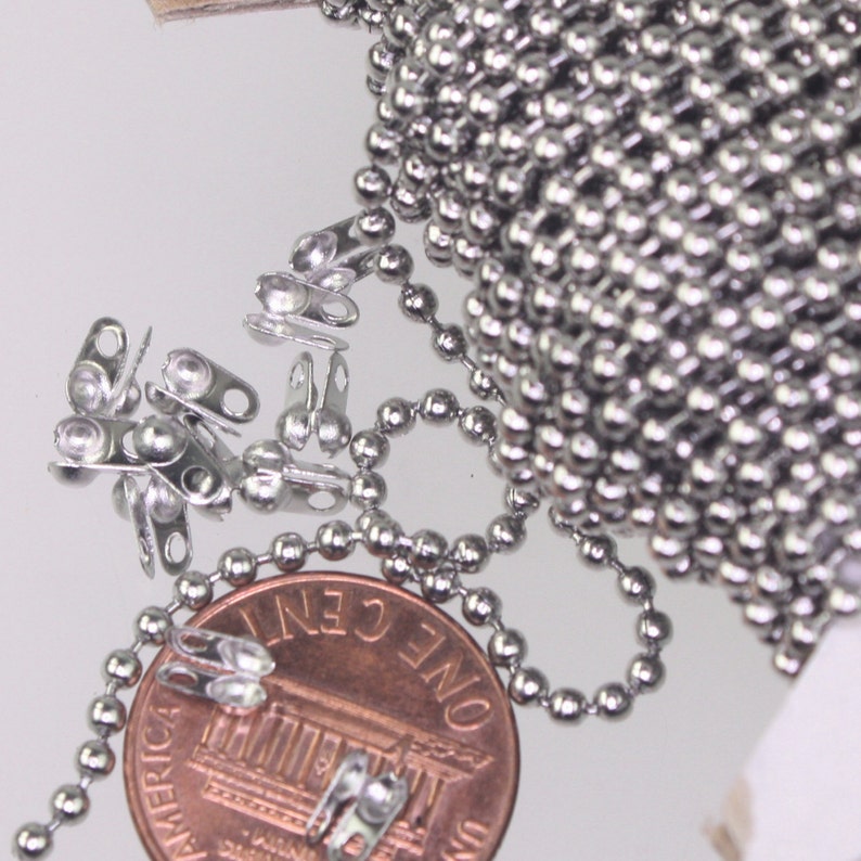 100pcs of STAINLESS Ball Chain Connectors Clasps for 2.0mm Etsy