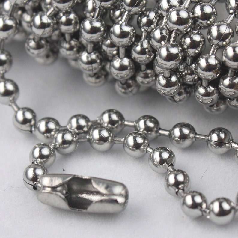 10 Ft Stainless Steel Chunky Ball Chain 3.2mm Ball Size With Etsy