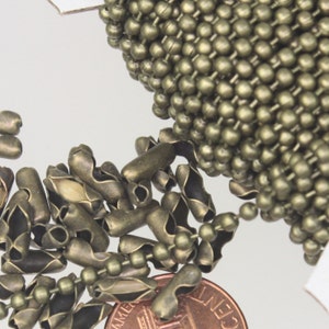 Antique Bronze Chain Bulk, 32 ft. spool of ROUND BALL chain - 2.4mm ball size - w/ FREE 50pcs Connectors (Insert)  - 24BALL