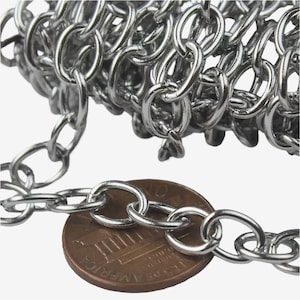 Surgical Stainless Steel Cable Chain (8x6mm 1.2mm 16G) Chunky Unsoldered Links 3 feet