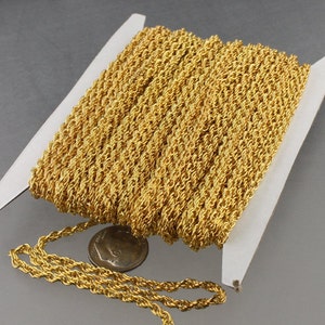 10ft of Gold Plated Fashion Rope Chain - 3.9x3.0mm Link - Chain Thickness 2.7mm