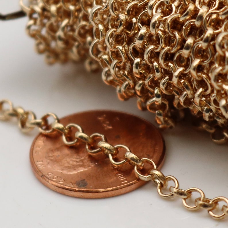 Pinky Gold Plated Rolo Chain Bulk 32 Ft Spool of Champagne - Etsy