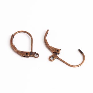 Antiqued Copper Plated Leverback Earrings Lever back earwire 10X16mm, Multiple Quantity Options
