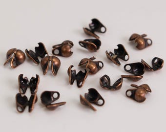 Antique Copper plated finished ball chain connector for 2.0mm - Crimp Type - BALLCON20 100pcs - Wholesale Bulk Lot