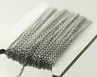 Stainless Steel Cable Chain - 2x2.5mm (1.95mm width) SOLDERED Links Small Dainty - ST225S 3 feet