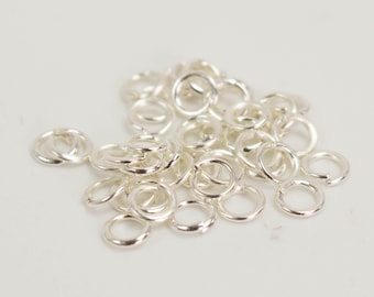 Sterling Silver Plated Jump Rings 4mm 21 Gauge - DIY Jewelry Connectors 200pcs - Wholesale Bulk Lot