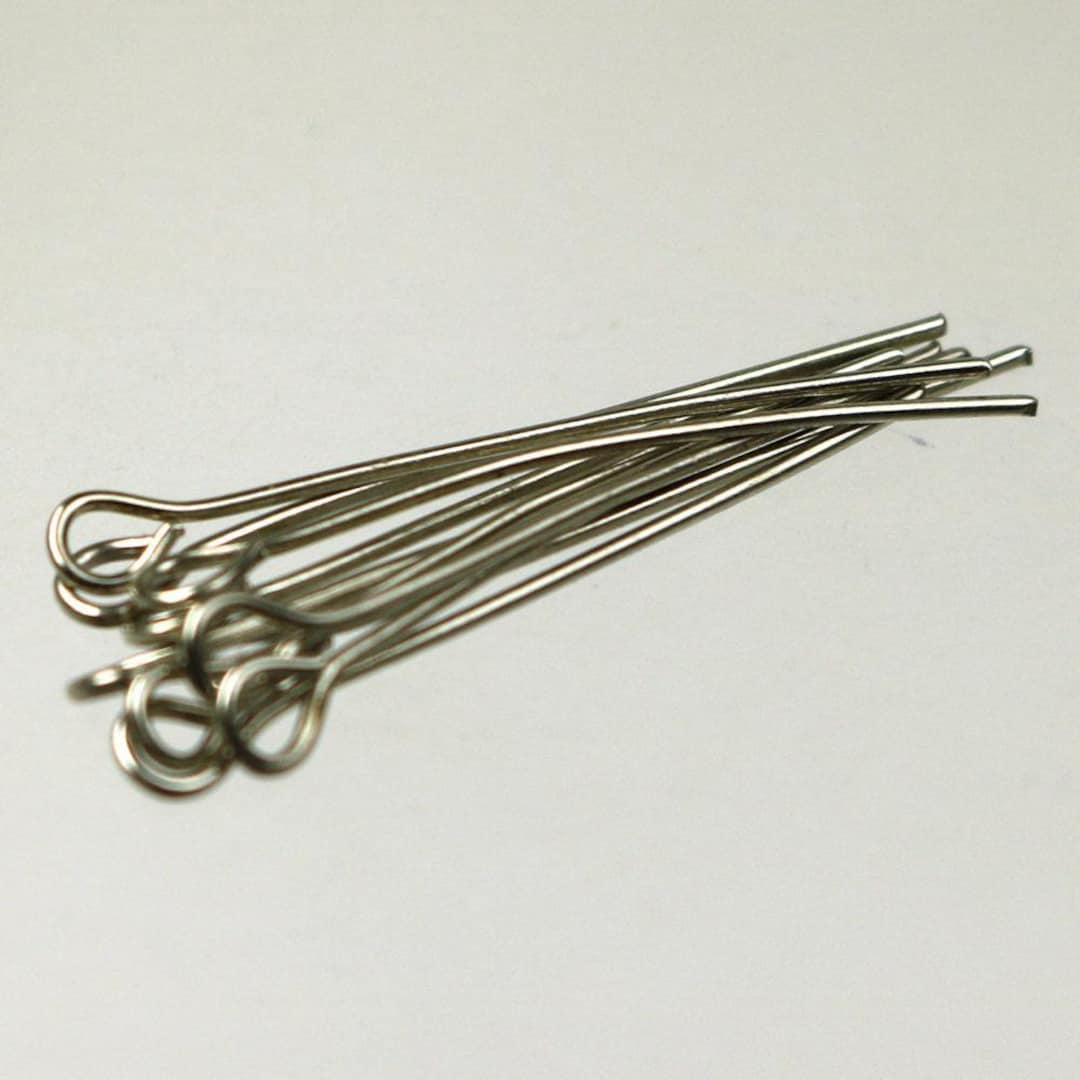 Pin 22 Rhodium Plated Eye Pins: 22 Gauge, 1 Inch 300 Pcs - Wholesale Bulk Lot ...
