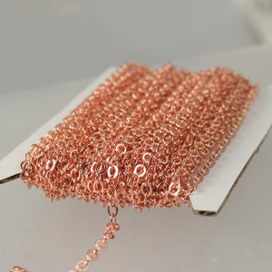 32 ft spool of Bright Copper Flat Soldered Cable Chain 3.4x2.9mm - 3429F-BC