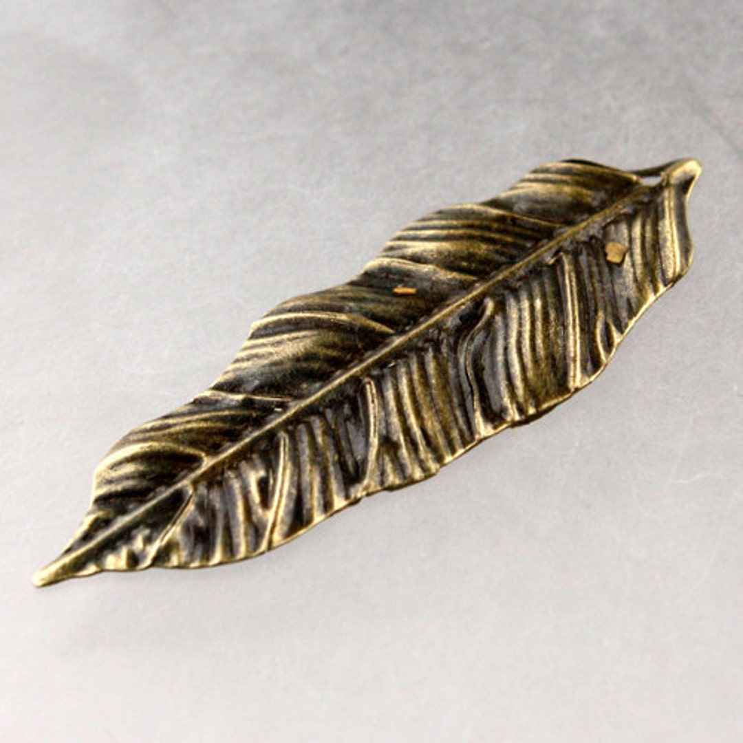 50 Pcs of Antique Brass Metal Leaf Dangle Drop Pendant 38x14mm Etsy