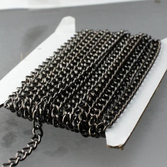 Curb Chain: Gunmetal Finish, Chunky 3.6mm Wide - Lead and Nickel Safe 10 feet - 3.6C