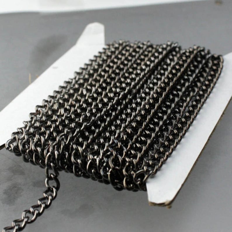 Curb Chain: Gunmetal Finish, Chunky 3.6mm Wide - Lead and Nickel Safe 10 feet - 3.6C image 1
