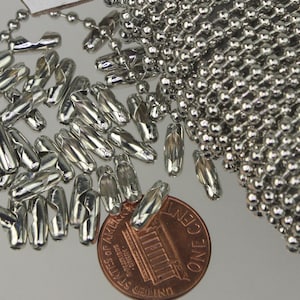 Antique Silver Plated Rhodium 2.4mm Ball Chain – Jewelry Making Supply 100 feet - Bulk Spool
