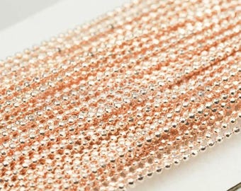 Elegant 1,2 mm pläterad fasetterad kulkedja 10-fots bulkspole med kopplingar