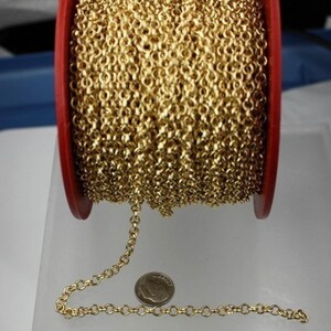 Gold Plated Rolo Chain Bulk:, 4.5mm Unsoldered Links 100 feet
