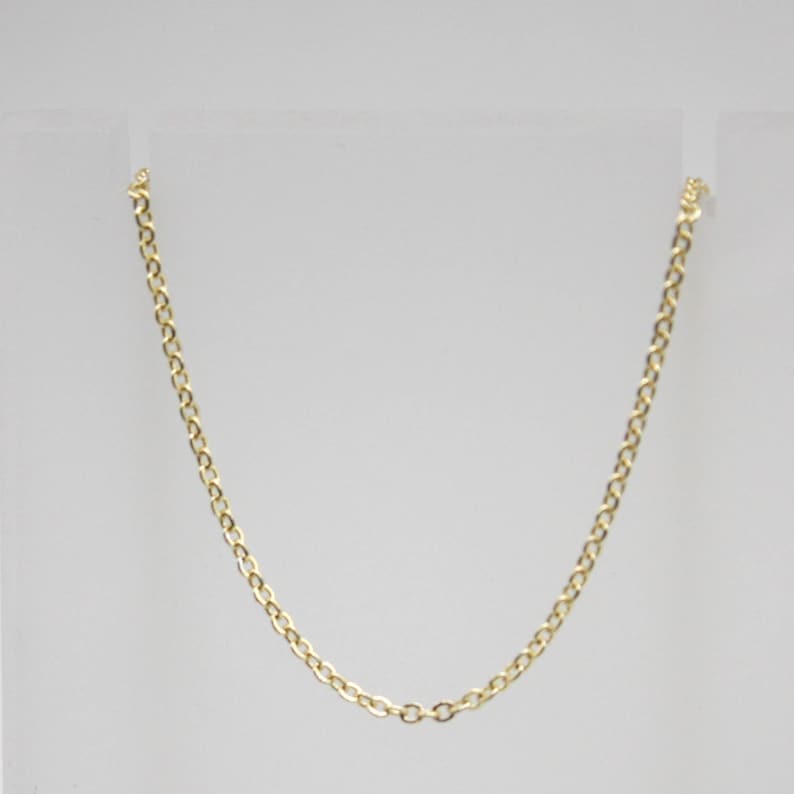 2mm 2x1.4mm SOLDER 18K Gold Plated Micro Flat Chain Small Soldered AT214F 100 feet TARNISH Resistant Tarnish FREE Anti Tarnished