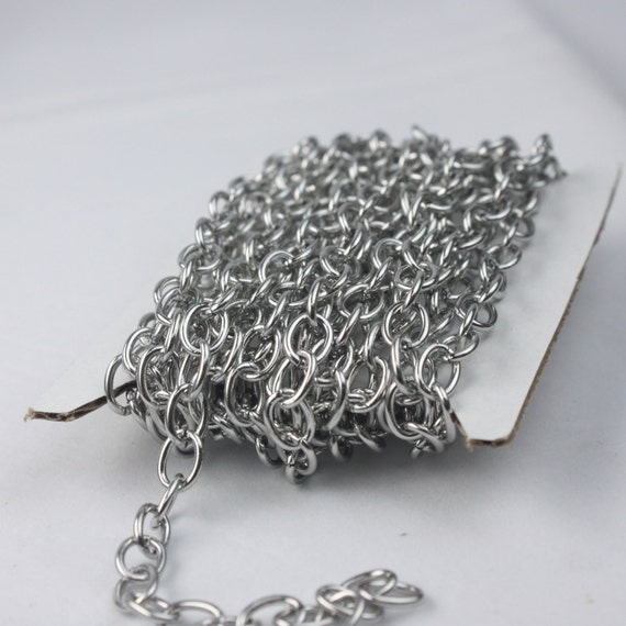 Stainless Steel Chain Bulk, 30 Ft of Surgical Stainless Steel Sturdy Chunky  Big Heavy Cable Chain 8x6mm 1.2mm 16G Unsoldered Link ST86S 