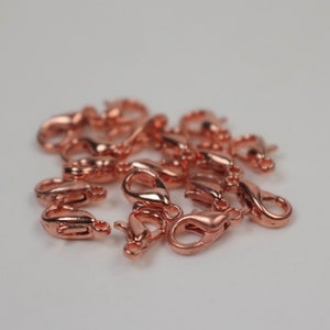 30 pcs of Bright Copper Plated Alloy Zinc lobster claw clasp - 10x5mm - LOB10