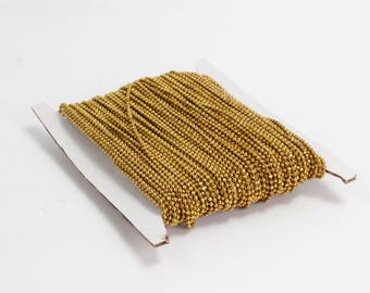 Raw Brass Faceted Ball Chain: 1.5mm, with 50 Connectors 32 feet - Bulk Spool - DC1.5
