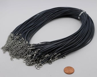 Blue Gray Cotton Necklace Cord: 2.0mm, 18 - 20 inch Adjustable