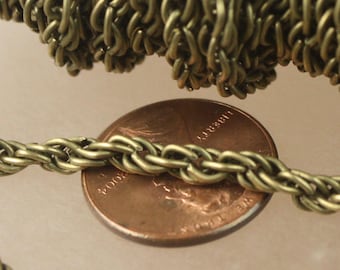 アンティーク真鍮メッキBIGヘビーファッションロープチェーン - 厚さ3.5 mm - 35ROPE 32フィート - バルクスプール