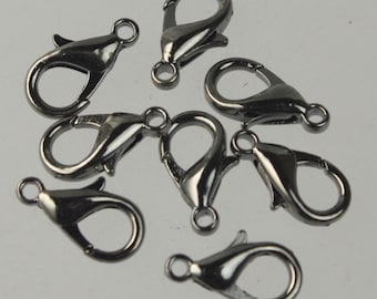 Gunmetal Finish BIG Large lobster claw clasp - 14x8mm - LOB14 25 pcs - Bulk Pack