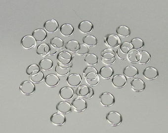 3mm Jump Rings, 200 Sterling Silver Plated Jump Rings Jumprings Open 3x0.5mm 24 Gauge 24G Link Connector Open Jump Rings - ship from USA