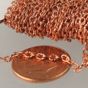 Copper Texture Chain Bulk, 12 ft. of Flat Texture Oval Chunky Cable Chain - 3x2mm Unsoldered - 32TEX