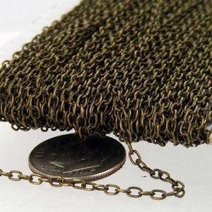 SALE Sale 32 ft spool of Antique Brass Finished Round cable chain 3x2.2mm unsoldered link 322CA image 1