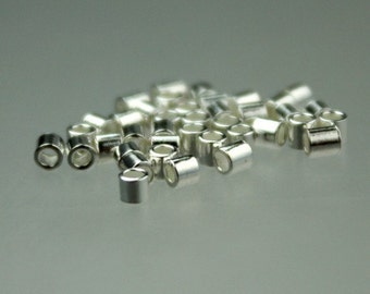 50 pcs Sterling silver CRIMP TUBE BEAD 2x2mm