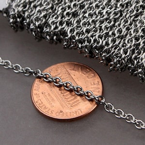 Surgical Stainless Steel Cable Chain: 2.7x2.4mm Soldered Links 100 feet - Bulk Spool
