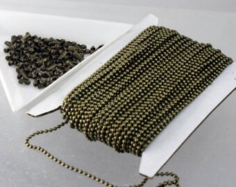 Antike Messing Finish Kugelkette, überzogene Messingkette für die Schmuckherstellung: 1,5 mm Schmuckherstellung Lieferung 12 Fuß - 1,5 BALL