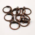 30 Antique Copper ROUND Leverback Earrings earwire - 12x9mm Brass Earring Lever Back - ELR9