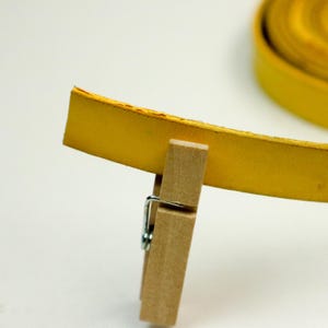 Yellow Genuine Leather Strap: 3/8 inch Flat Strip 1 feet