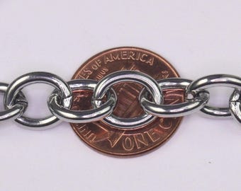 Chaîne porte-câbles chirurgicale en acier inoxydable : gros maillons dessoudés 10,2 x 8,2 mm 10 pieds