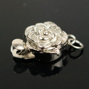 10 sets Box Clasp - Rhodium Plated Filigree Rose Box Clasp - 14x9mm - Ship from California USA - BC202