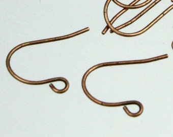 200 pcs of Antique Copper Earrings Hook 20X11mm - French Hook - Simple Earwire Earring Hook - ERSIMPLE