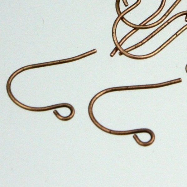 200 pcs of Antique Copper Earrings Hook 20X11mm - French Hook - Simple Earwire Earring Hook - ERSIMPLE