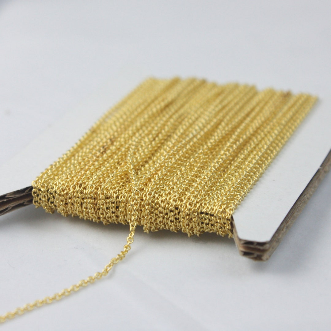 Gold Plated Chain Bulk, 10 Ft of Tiny Round SOLDERED Chain Cable Chain