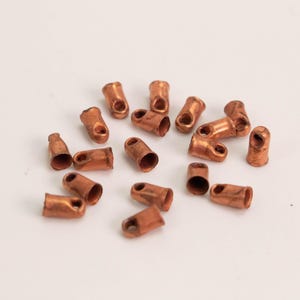 Light Antique Copper Plated Cord End Tips Cap for 2mm 100 pcs - Wholesale Bulk Lot