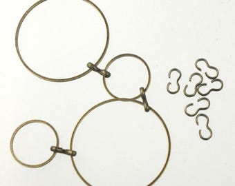 Maillon de connecteur en 3 formes, finition laiton antique - 8 x 4 mm 500 pcs - Vente en gros par lot