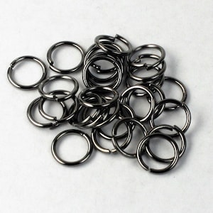 Gunmetal Finish Jump Rings: 10mm, 16 Gauge Open Link Connectors 50 pcs - Bulk Pack