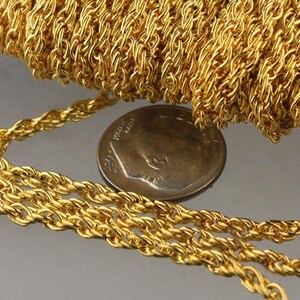 Gold Plated Fashion Rope Chain - 3.9x3.0mm Link - Chain Thickness 2.7mm 100 feet - Bulk Spool