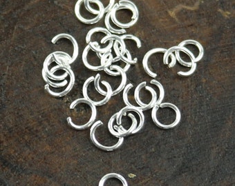 925 Sterling Silver Pure Solid Silver Jump Rings - 4mm 21 Gauge 21G 0.7mm