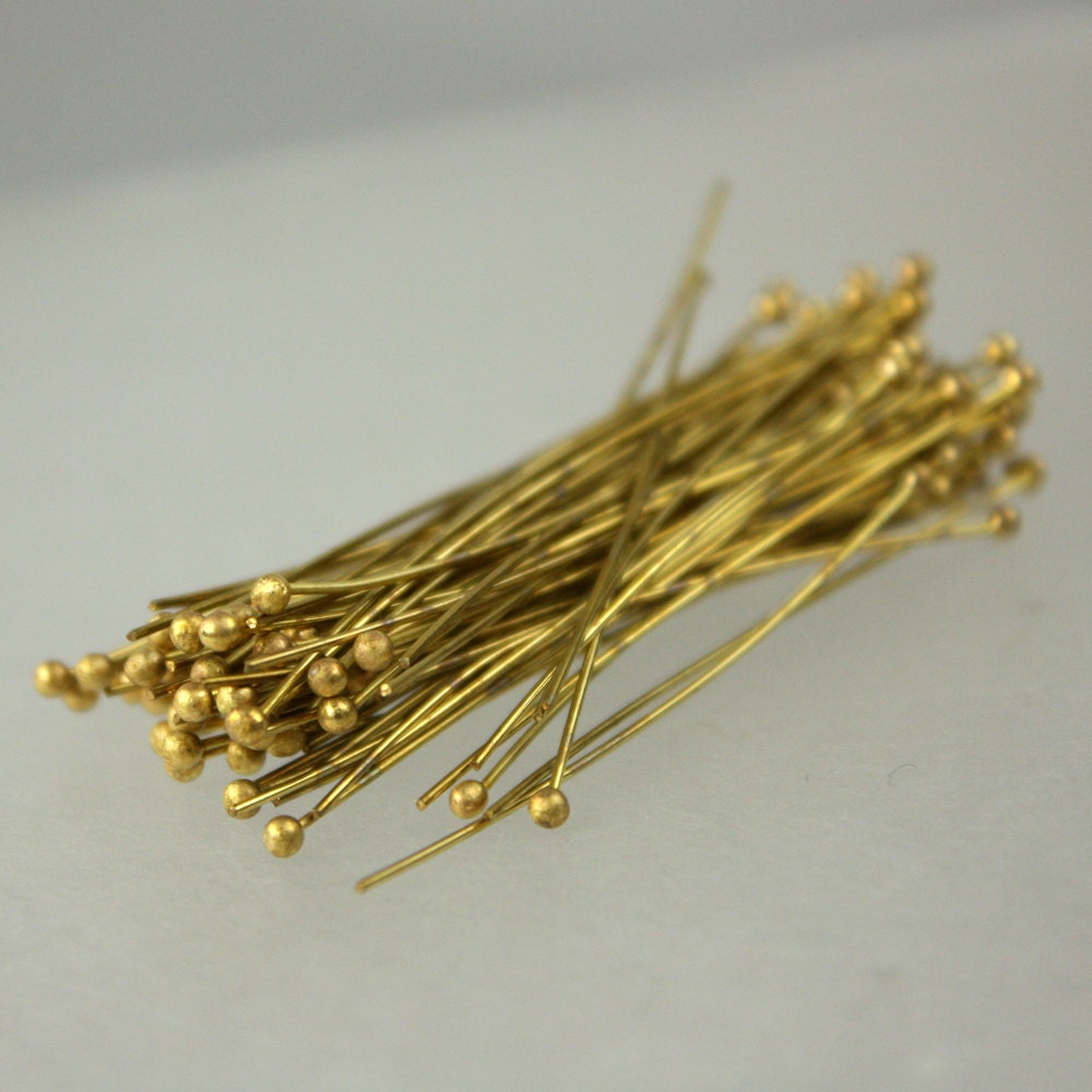 200pcs Gold Plated Brass Eyepins Head Loop Smooth Eye Pins Findings