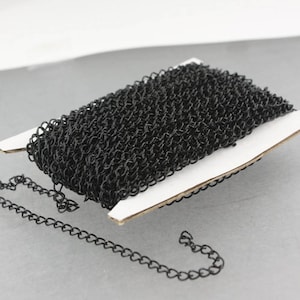 32 ft Black Soldered Curb Chain: Copper Jewelry Extender - 4x3mm - 43EXT