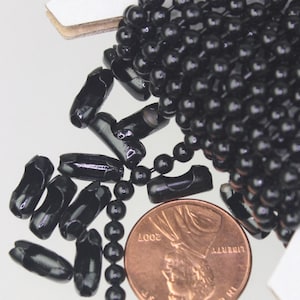Black Finished Ball Chain: 3.2mm Iron Jewelry Making Supply 32 feet - Bulk Spool
